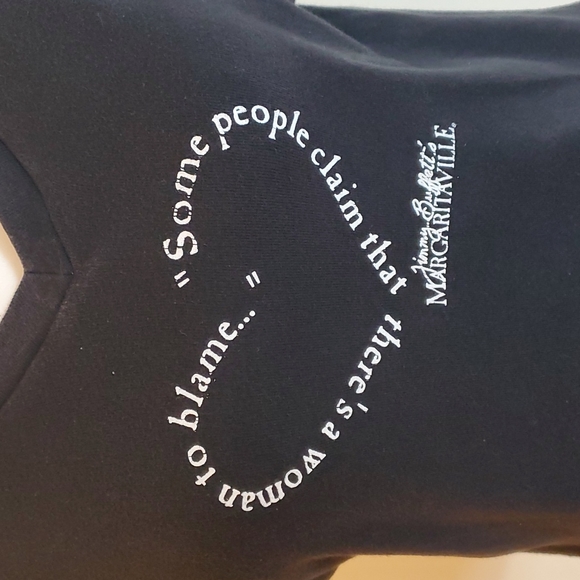 Gayiani  Black V neck margaritaville T-shirt - Picture 2 of 6